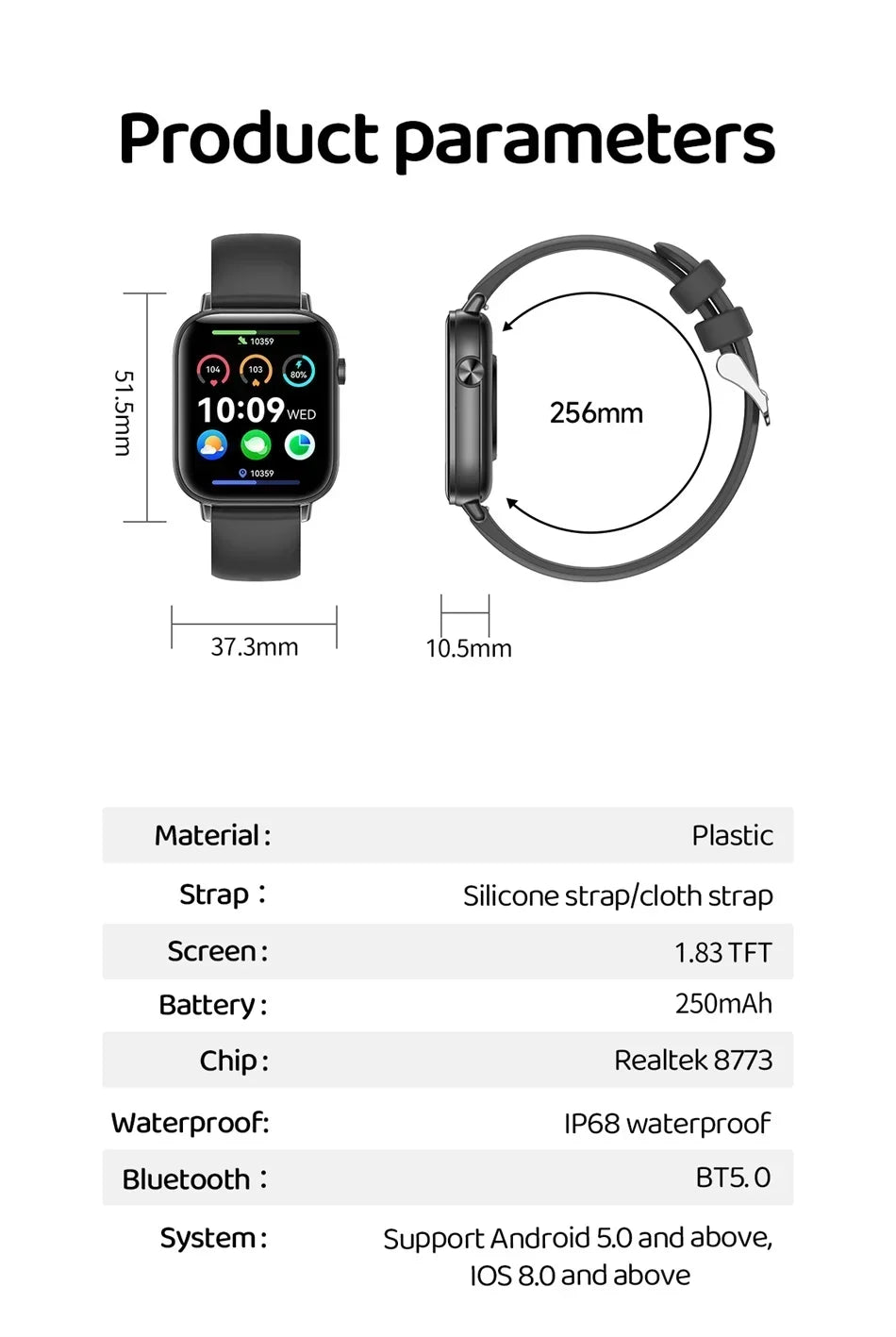 Xiaomi Fashion New Smart Watch Women Gift 1.83“ HD Screen GPS Track Heart Rate Monitor Waterproof BT Call Sport Smartwatch
