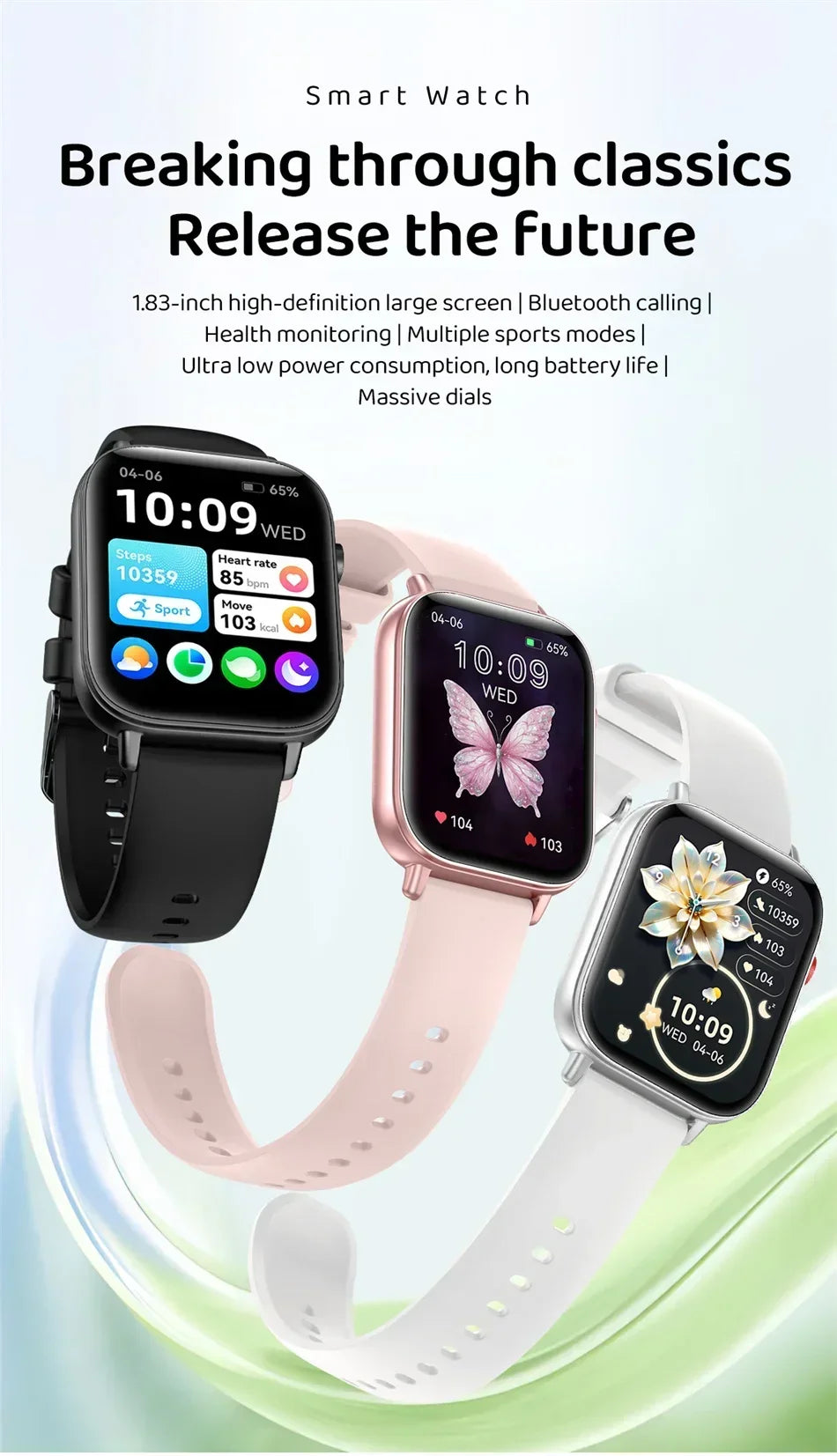 Xiaomi Fashion New Smart Watch Women Gift 1.83“ HD Screen GPS Track Heart Rate Monitor Waterproof BT Call Sport Smartwatch